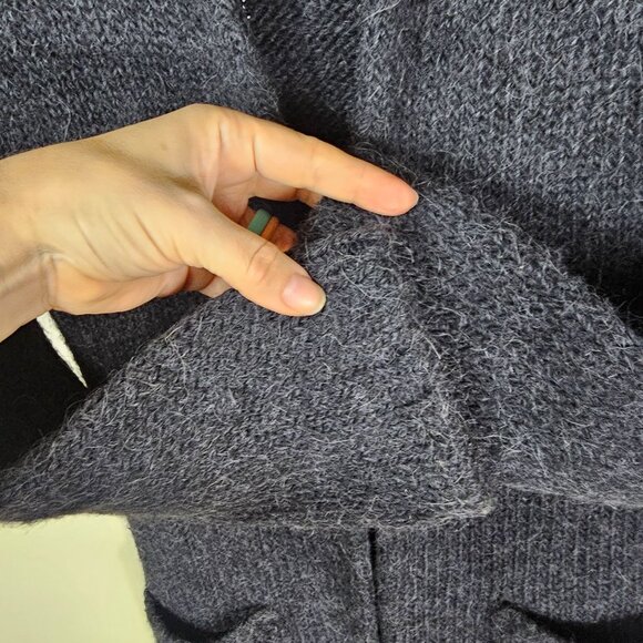J.Crew Alpaca Blend Long Sweater Cardigan Coat Sz XS Charcoal Quiet Luxury - Picture 3 of 11